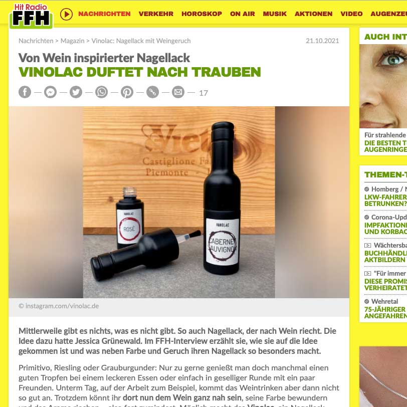 VINOLAC bei Radio FFH